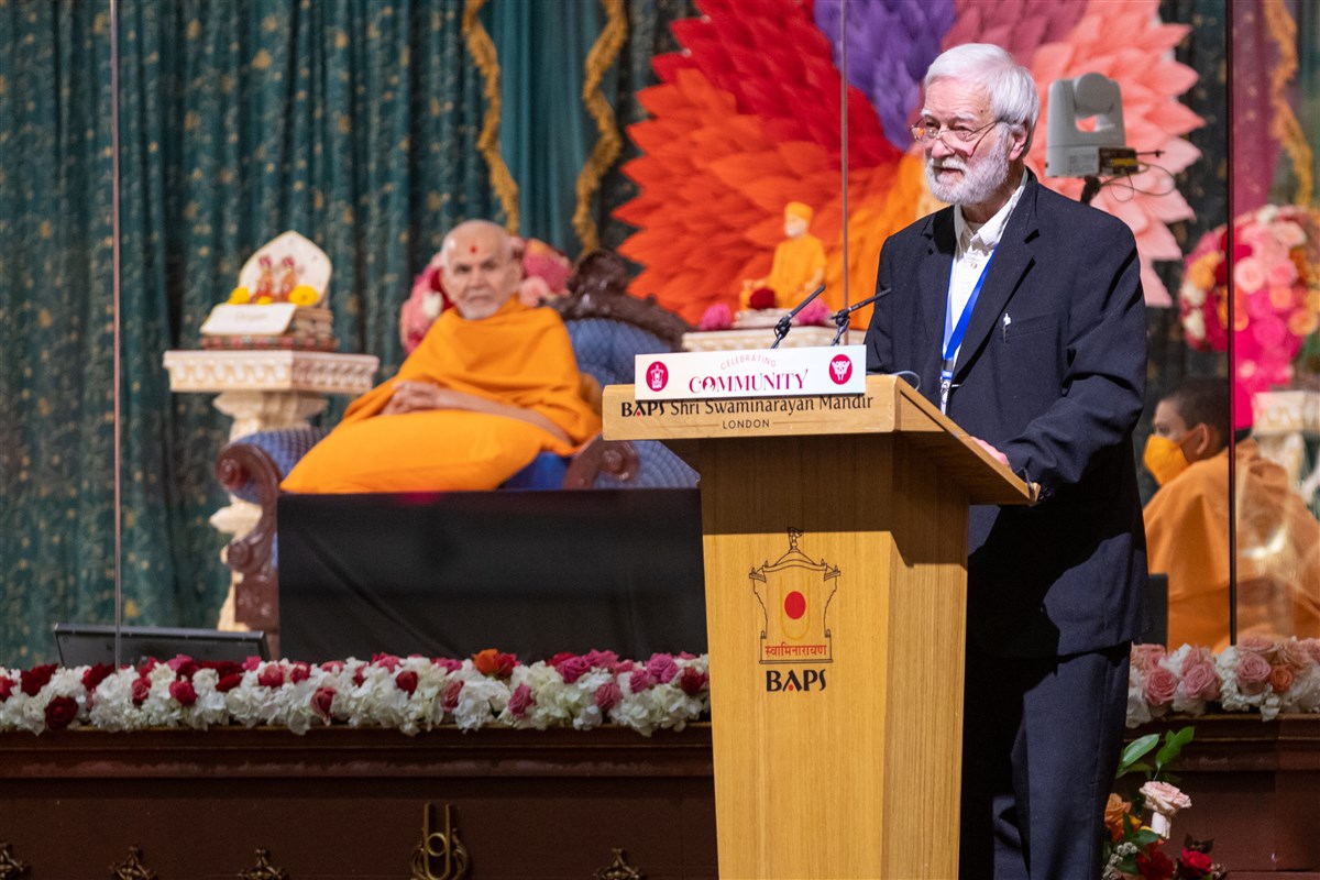 Deacon Jon Dal Din, Director of Interfaith for the Catholic Diocese of Westminster, spoke of the collaborative relationship with Neasden Temple