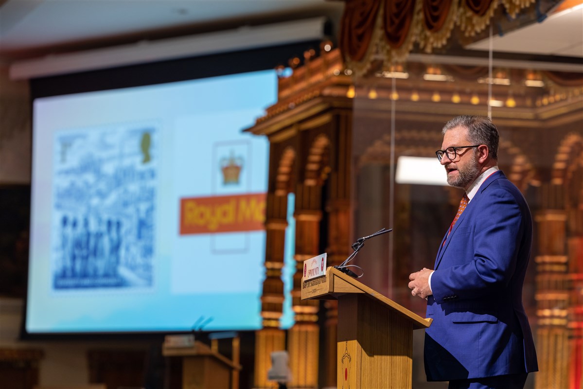 Mr Gold explained why the Mandir had been featured in the Royal Mail’s ‘Diversity and Community’ Coronation stamp, one of four new stamps in a set marking the ‘The New Reign’ of His Majesty King Charles III