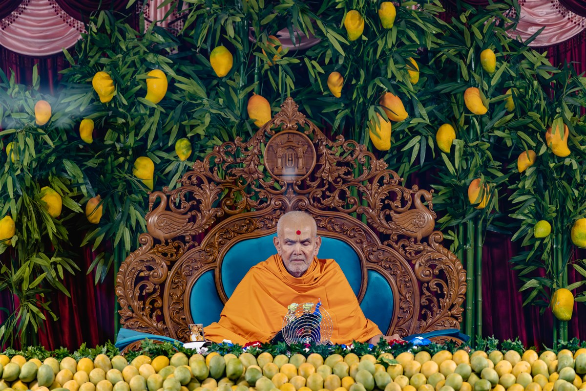 Swamishri meditates in his daily puja