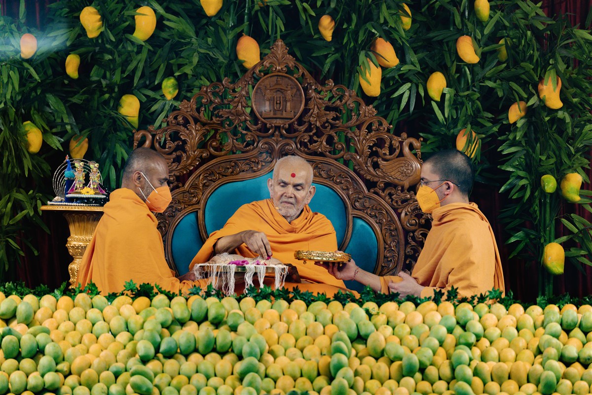 Swamishri sanctifies the janoi