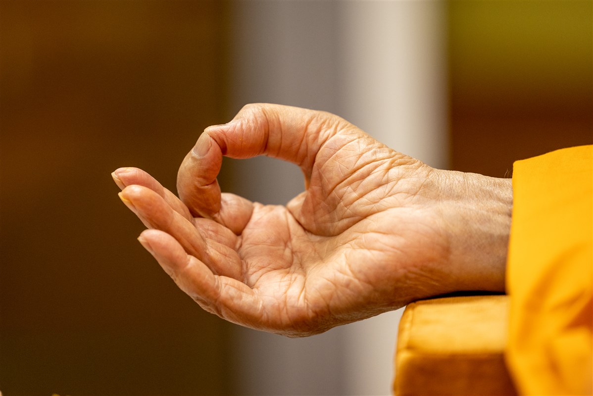 Swamishri's mudra during his daily puja