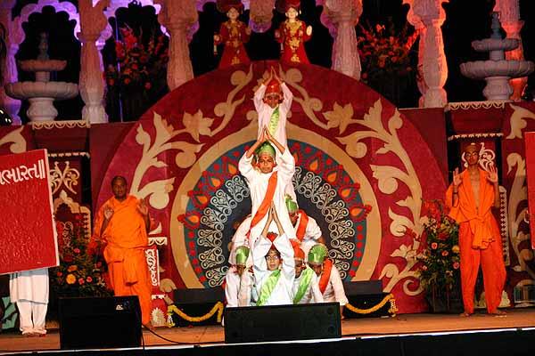Children enthusiastically celebrate India's rich culture through a dance