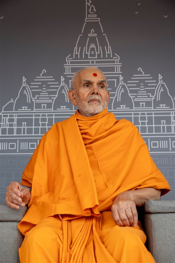 Swamishri in a divine pose
