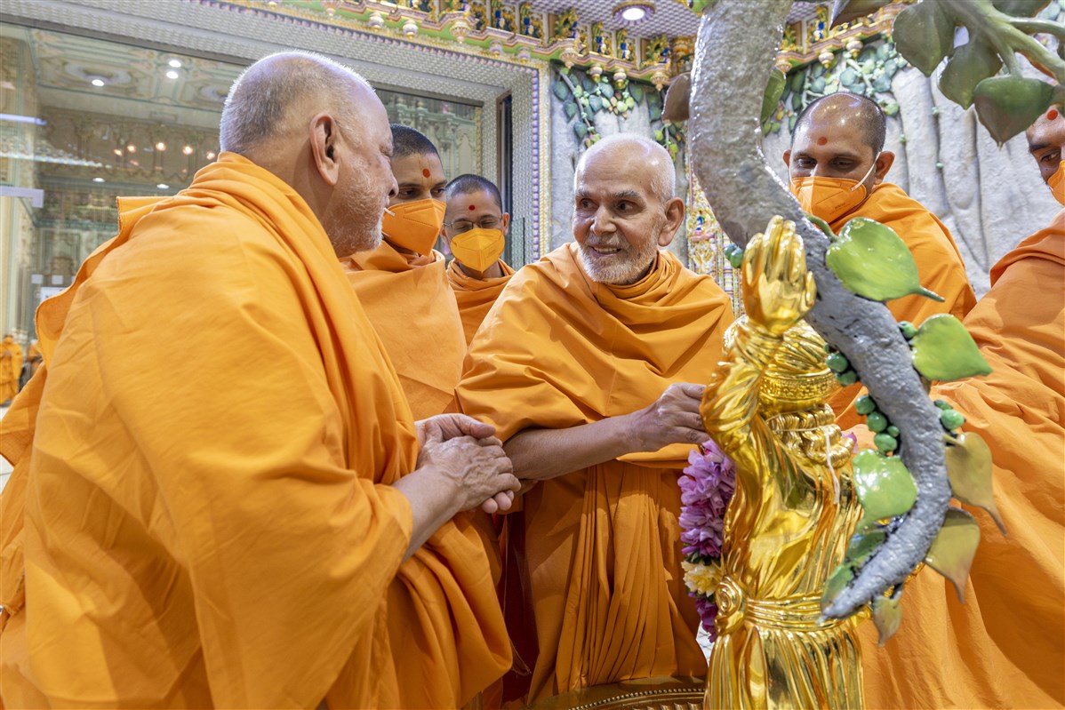 Swamishri in conversation with Sadguru Pujya Ishwarcharandas Swami
