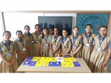 Students posing with their Rakhi