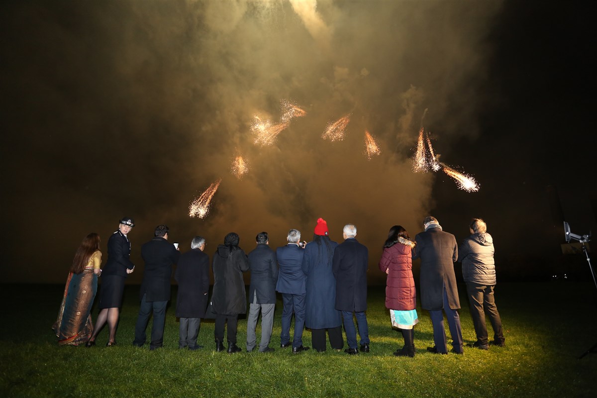 The distinguished guests enjoyed seeing the sky light up with the spectacular fireworks display