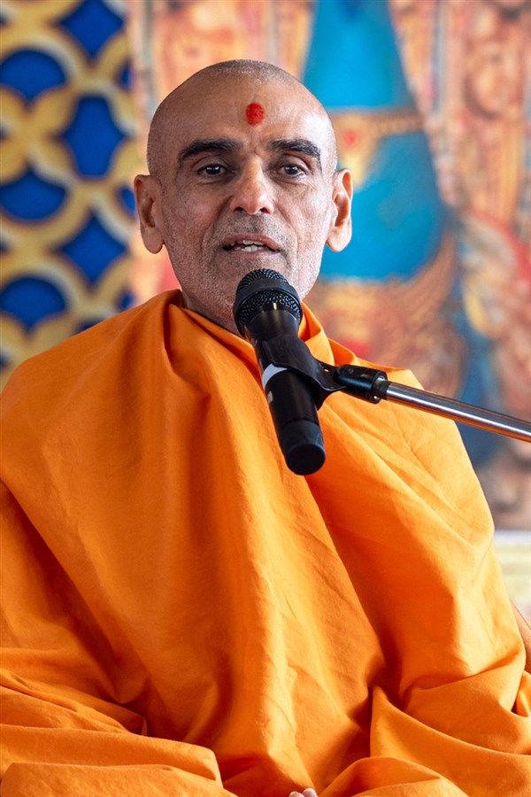 Anandswarup Swami addresses the assembly