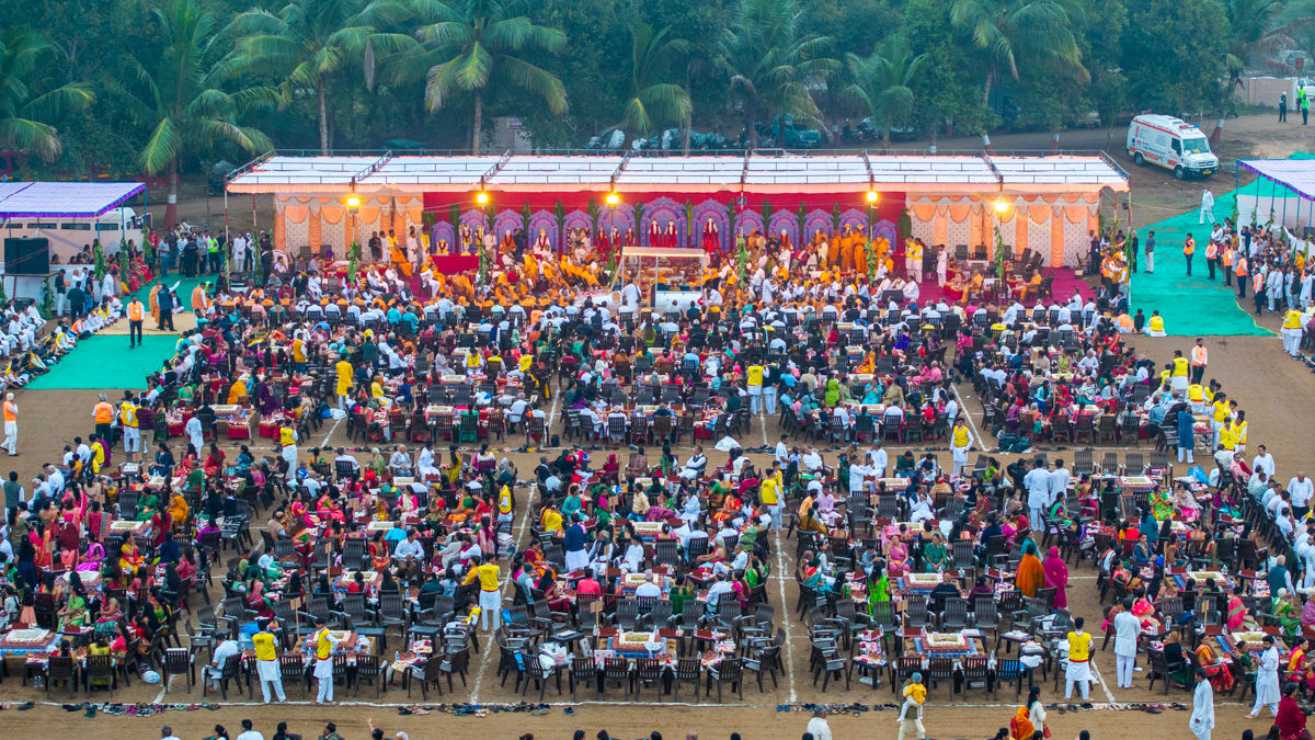 Aerial view of the Shri Swaminarayan Vishwashanti Mahayaag