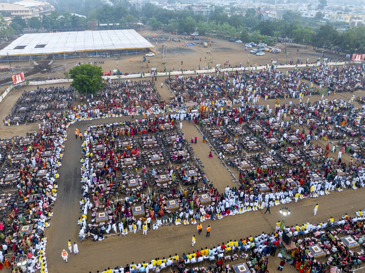 Aerial view of the Shri Swaminarayan Vishwashanti Mahayaag