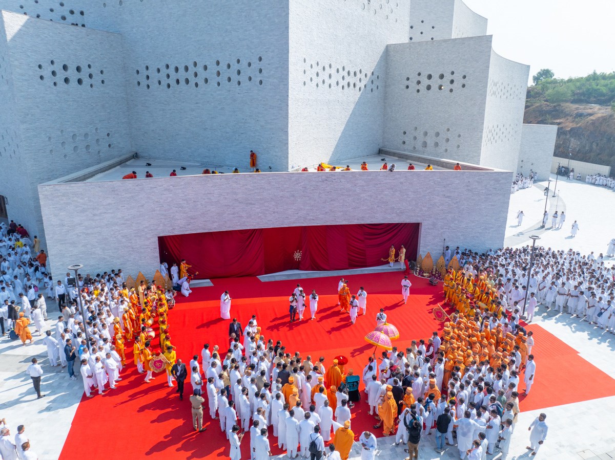 Aerial view of the ceremony
