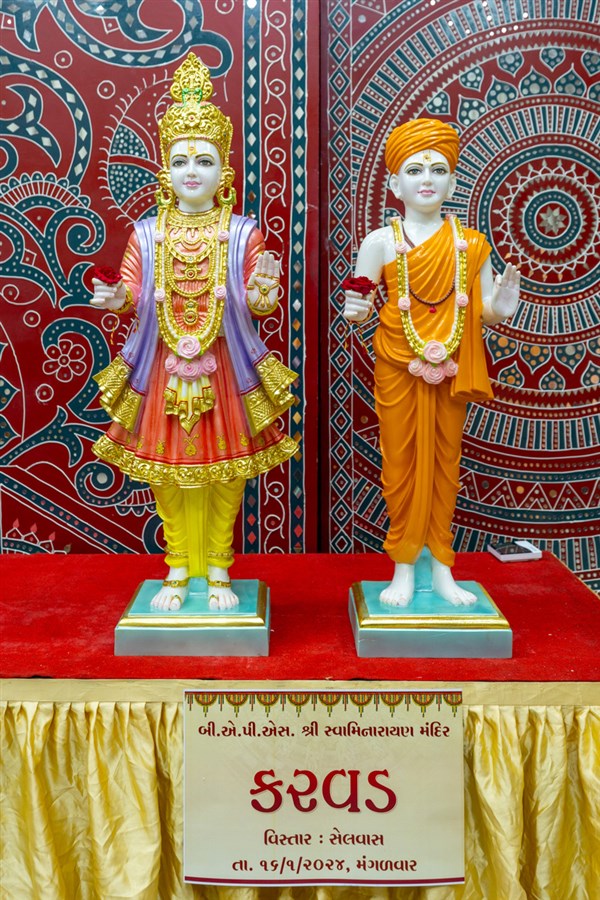 Murtis to be consecrated at BAPS Shri Swaminarayan Mandir, Karvad, Silvassa, India