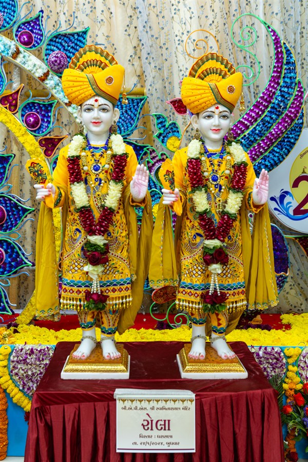 Murtis to be consecrated at BAPS Shri Swaminarayan Mandir, Rola (Dharasana), India