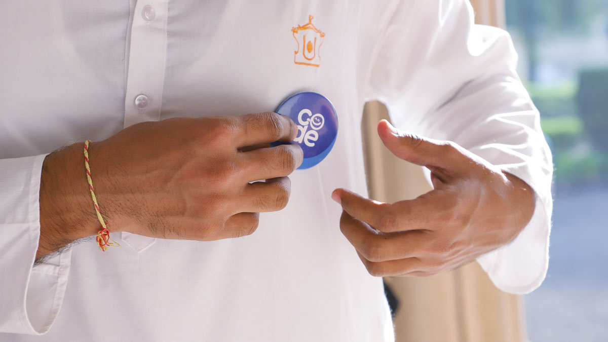 Badges for the ‘Code of Happiness’ convention