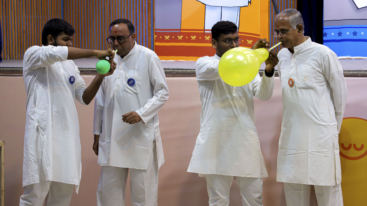 Bal karyakars take part in a fun learning activity