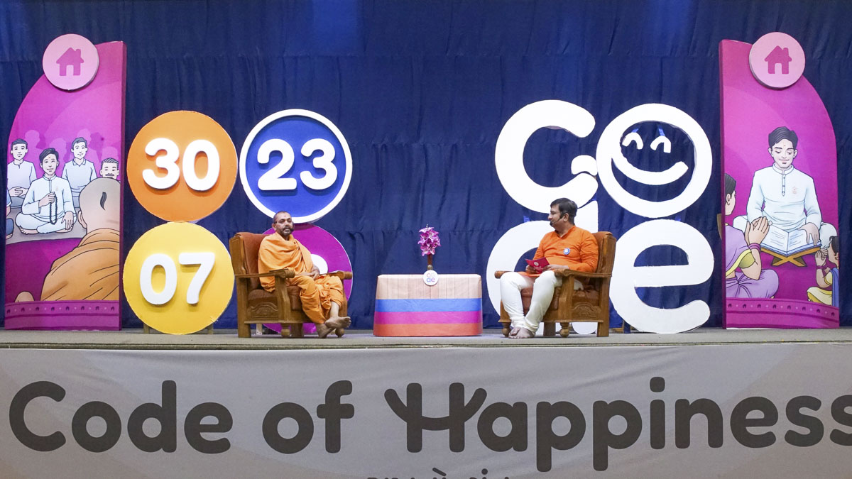 Punyadarshan Swami takes part in a talk show to explain the importance of ghar sabha
