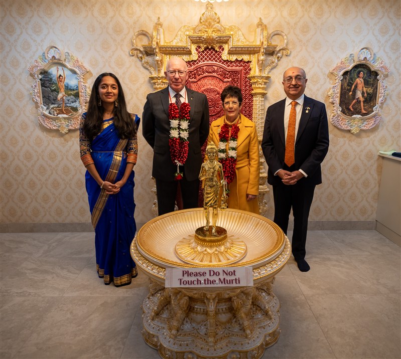 Governor-General of Australia Visits BAPS Shri Swaminarayan Mandir, Canberra