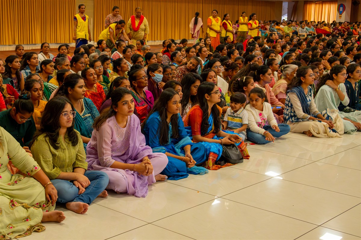 Devotees during the mahapuja rituals