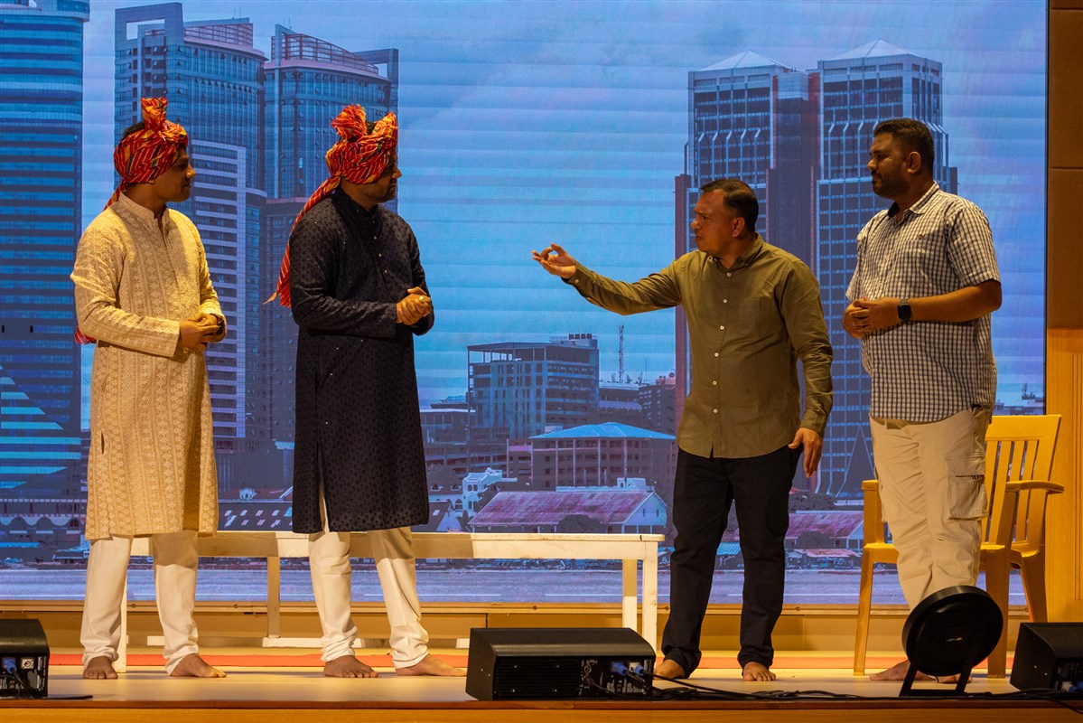 A skit presentation by devotees