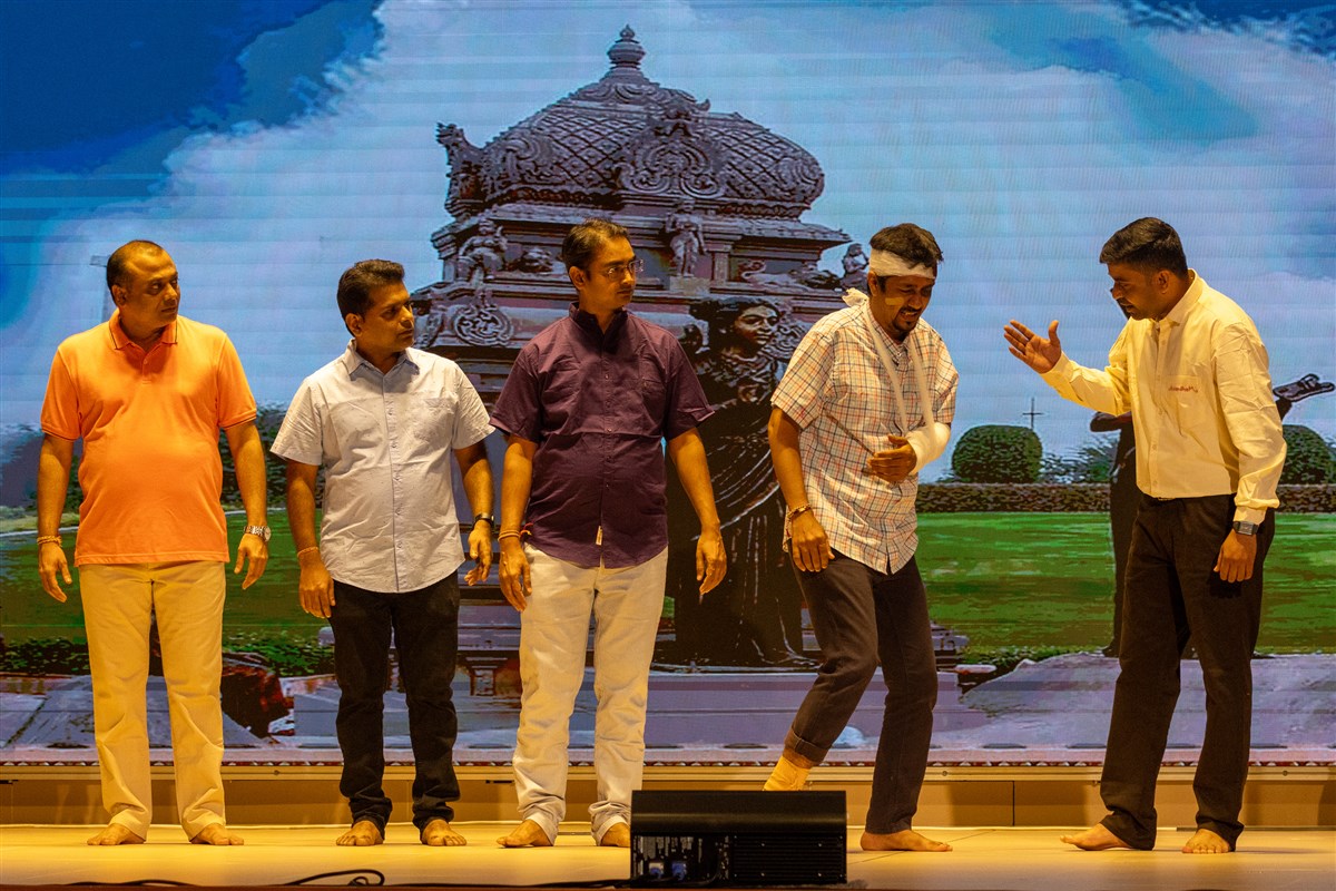 A skit presentation by devotees