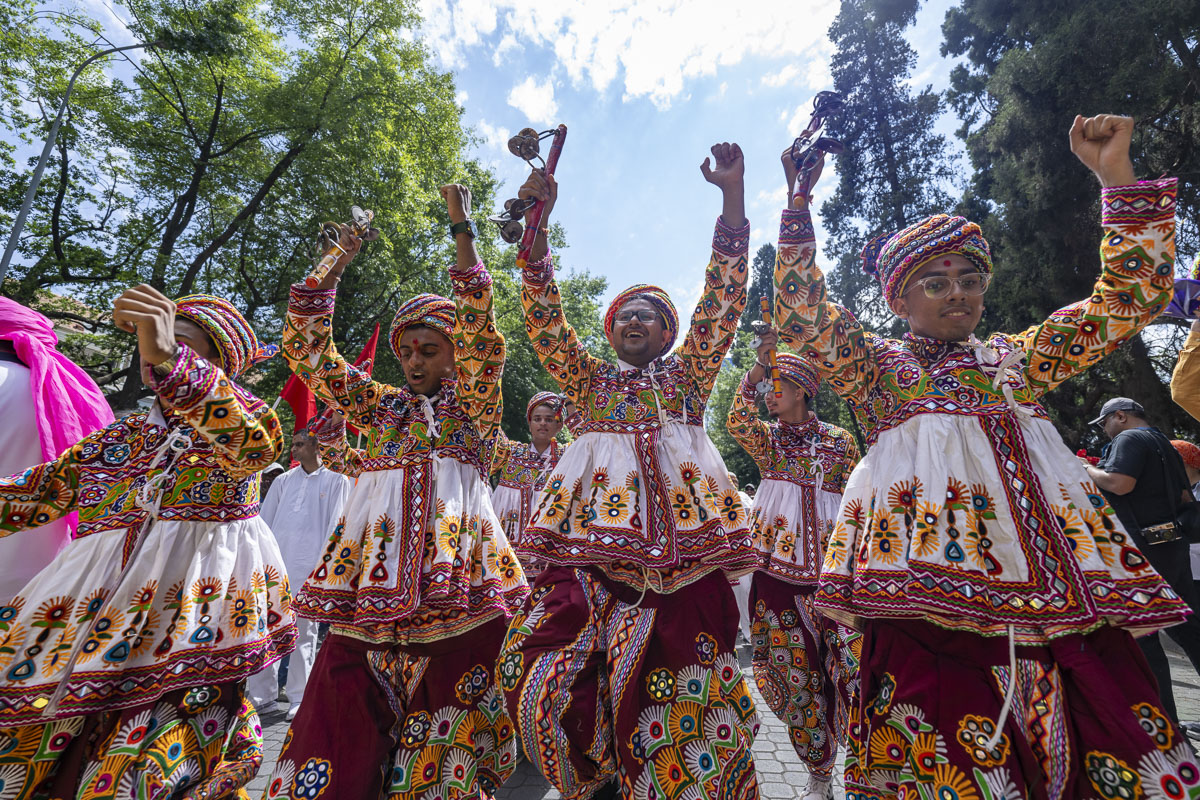 Youths perform a traditional dance
