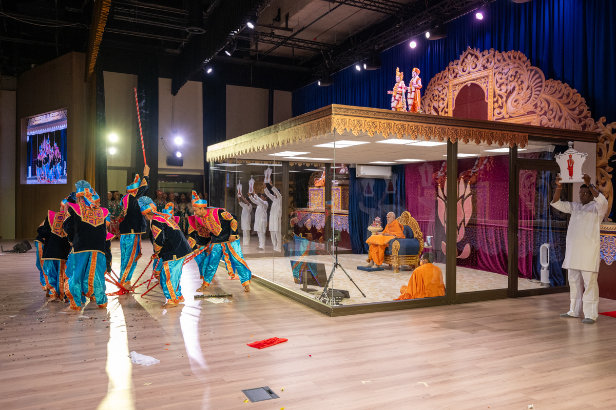 Youths perform a traditional dance