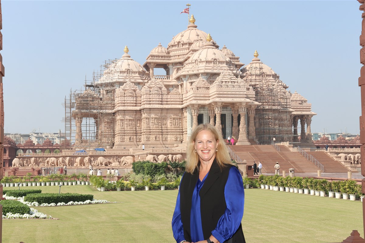 Minister for Tourism Louise Upston at Swaminarayan Akshardham in New Delhi