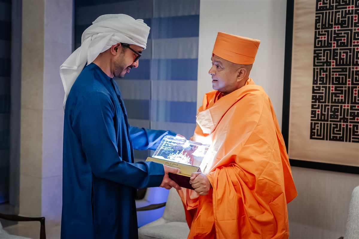 Swami Brahmaviharidas appreciates His Highness's continued guidance and inspiration throughout the temple's ideation and creation