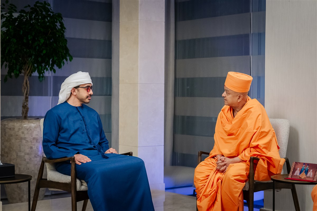 Swami Brahmaviharidas expresses his heartfelt appreciation for His Highness Sheikh Mohamed bin Zayed Al Nahyan, UAE President 