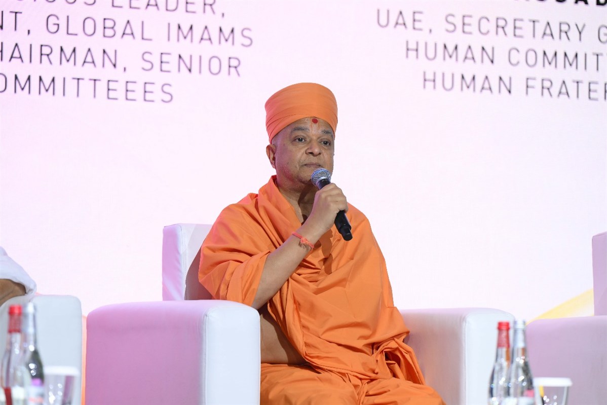 Swami Brahmaviharidas highlighted faith leaders' role in fostering peace, inspired by Pramukh Swami Maharaj’s vision