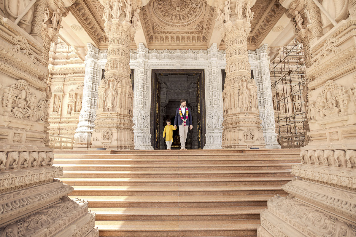 US Vice President JD Vance and son Vivek at Swaminarayan Akshardham