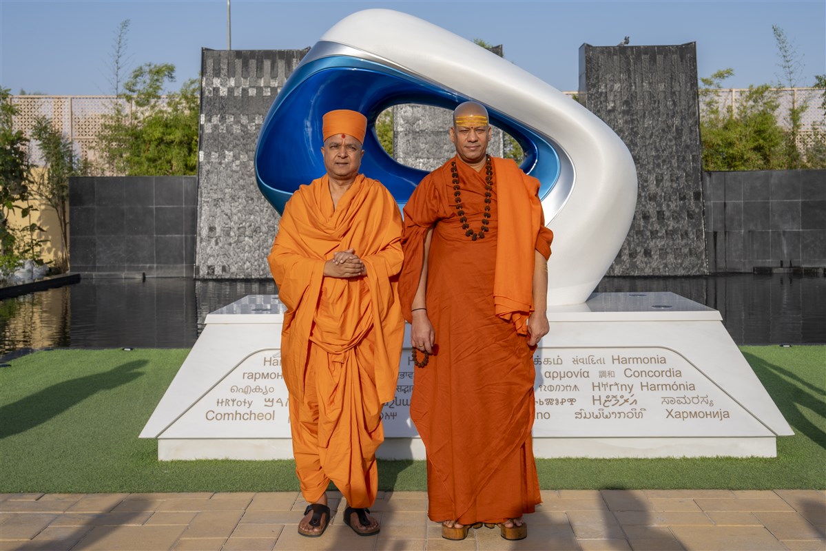 Swami Brahmaviharidas and Swami Kailashanand Giri Ji Maharaj at the Divine Eye