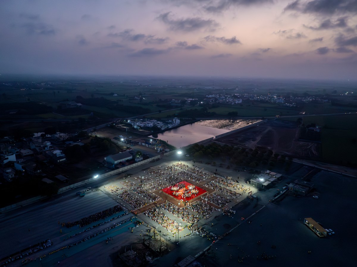 Aerial view of the Shri Swaminarayan Mahayag