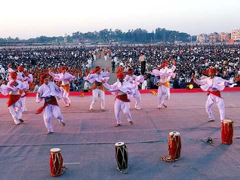 Cultural dances were performed in front of the thousands of devotees