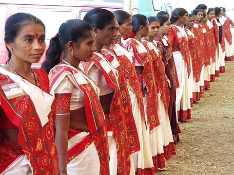 Tribal women volunteers played an active part in the four day festival