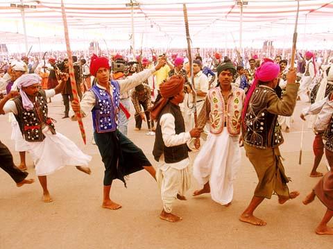 Tribals dance with joy on the main stage