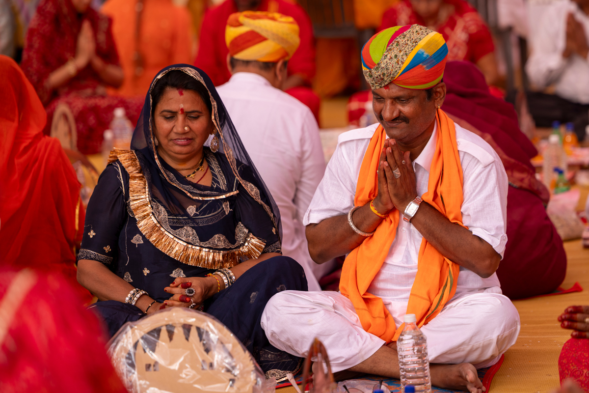 Devotees and well-wishers participate in the yagna rituals
