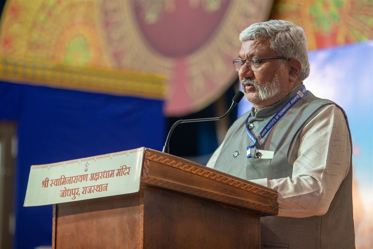 A dignitary addresses the assembly