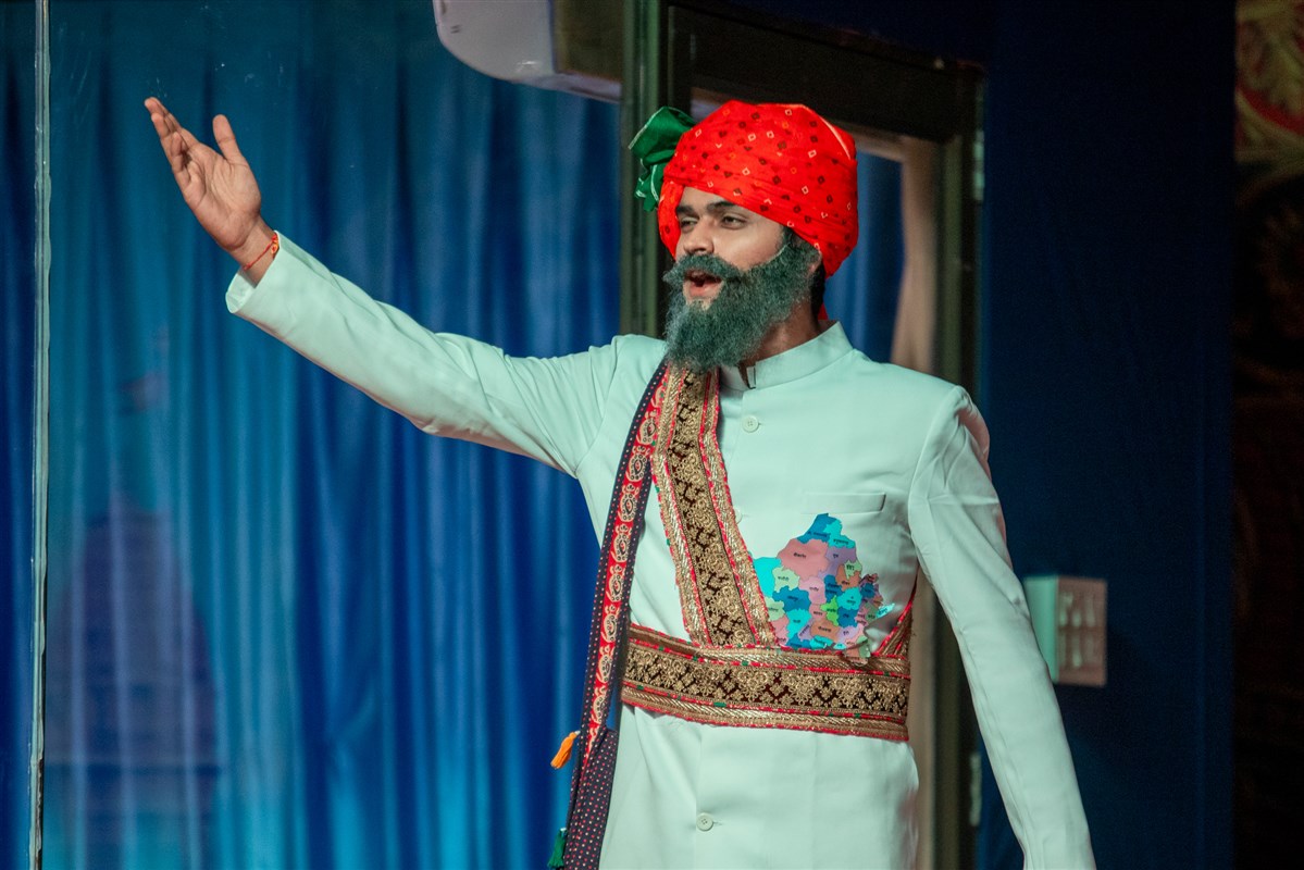 A youth presents in the assembly