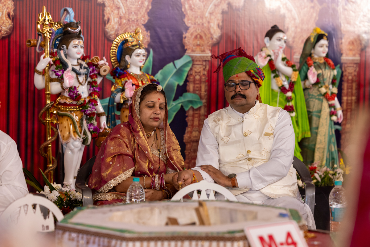 Devotees and well-wishers participate in the yagna rituals