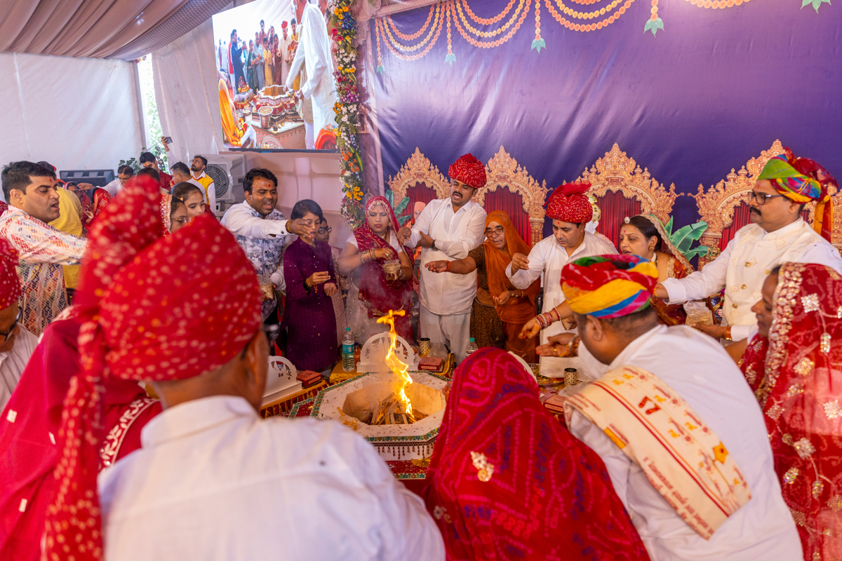 Devotees and well-wishers participate in the yagna rituals
