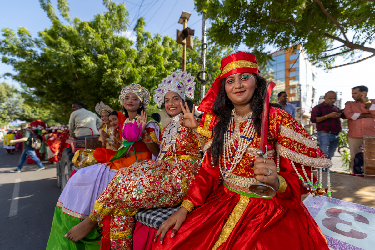 Yuvatis during the nagar yatra