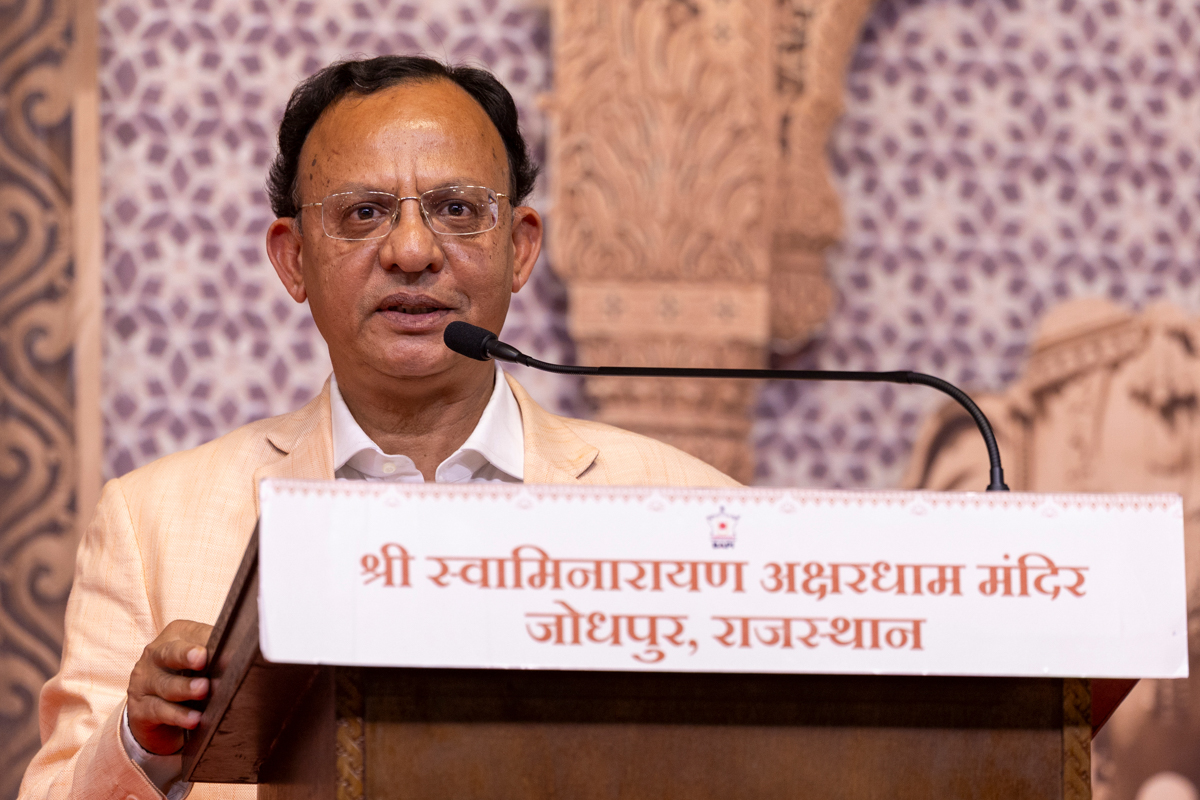 A dignitary addresses the assembly