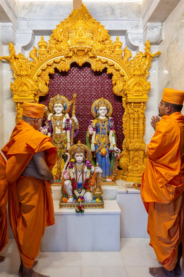 Yagnapriya Swami performs the murti-pratishtha rituals