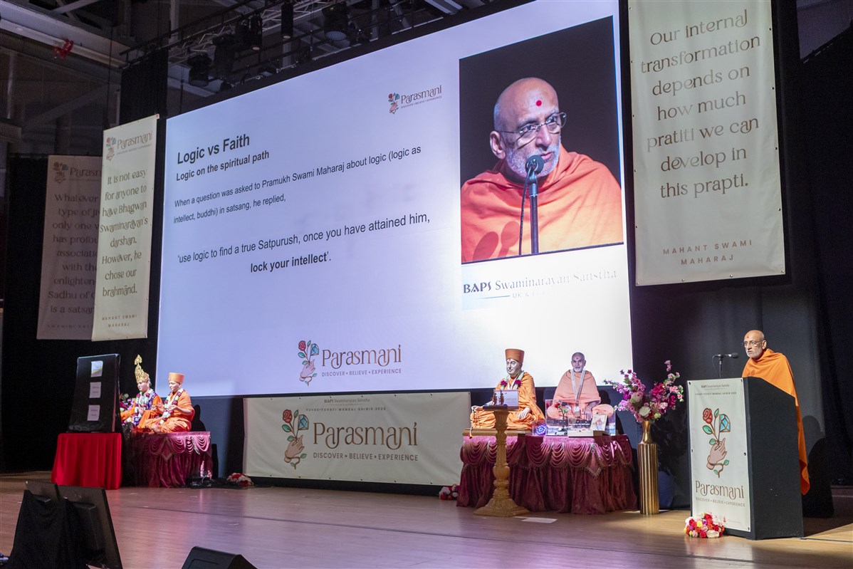 Tyagprakashdas Swami presented on 'Rising Beyond Logic and Manushyabhav'