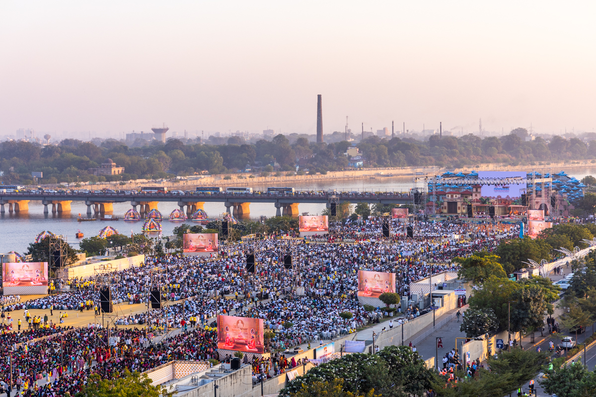 Aerial view of the assembly