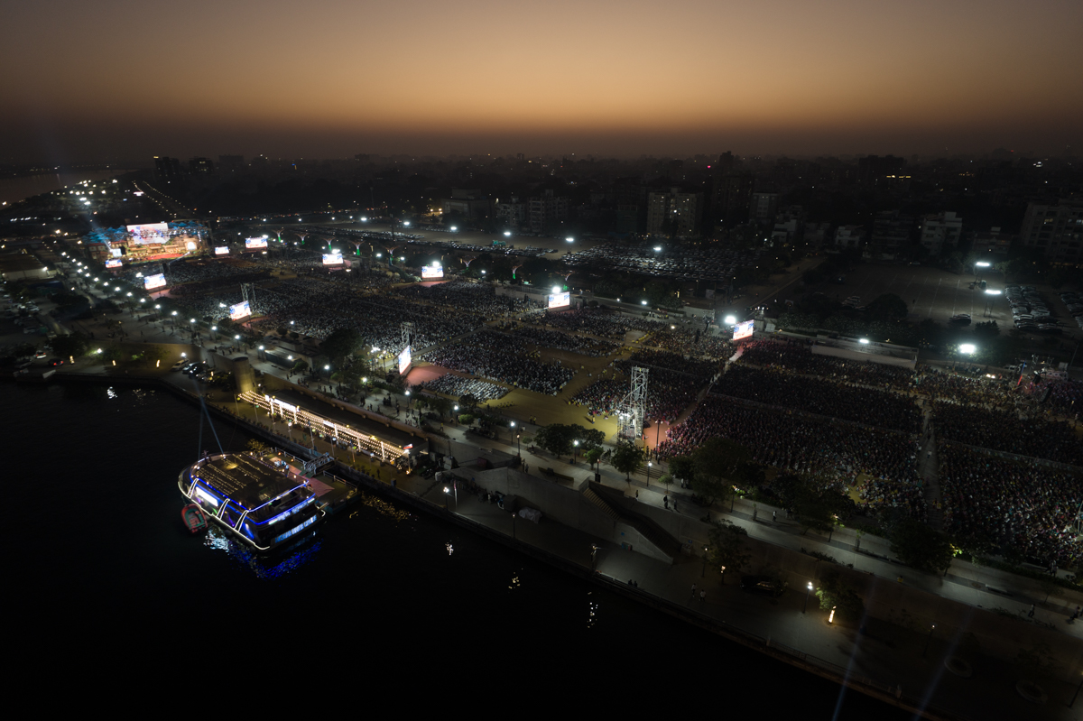 Aerial view of the assembly