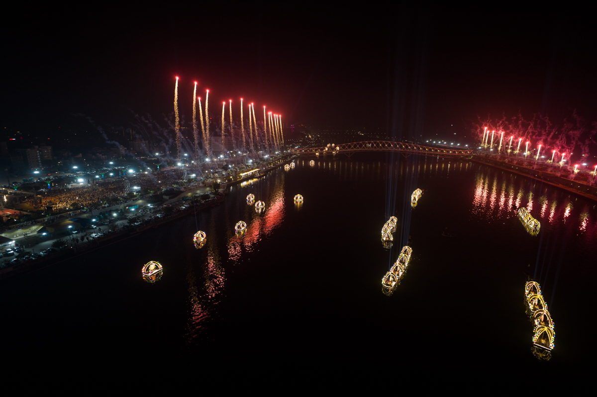 Fireworks at the end of the assembly