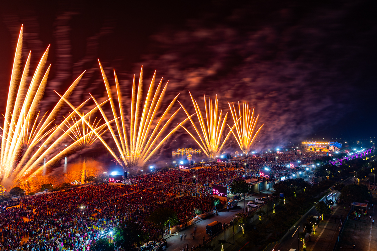 Fireworks at the end of the assembly