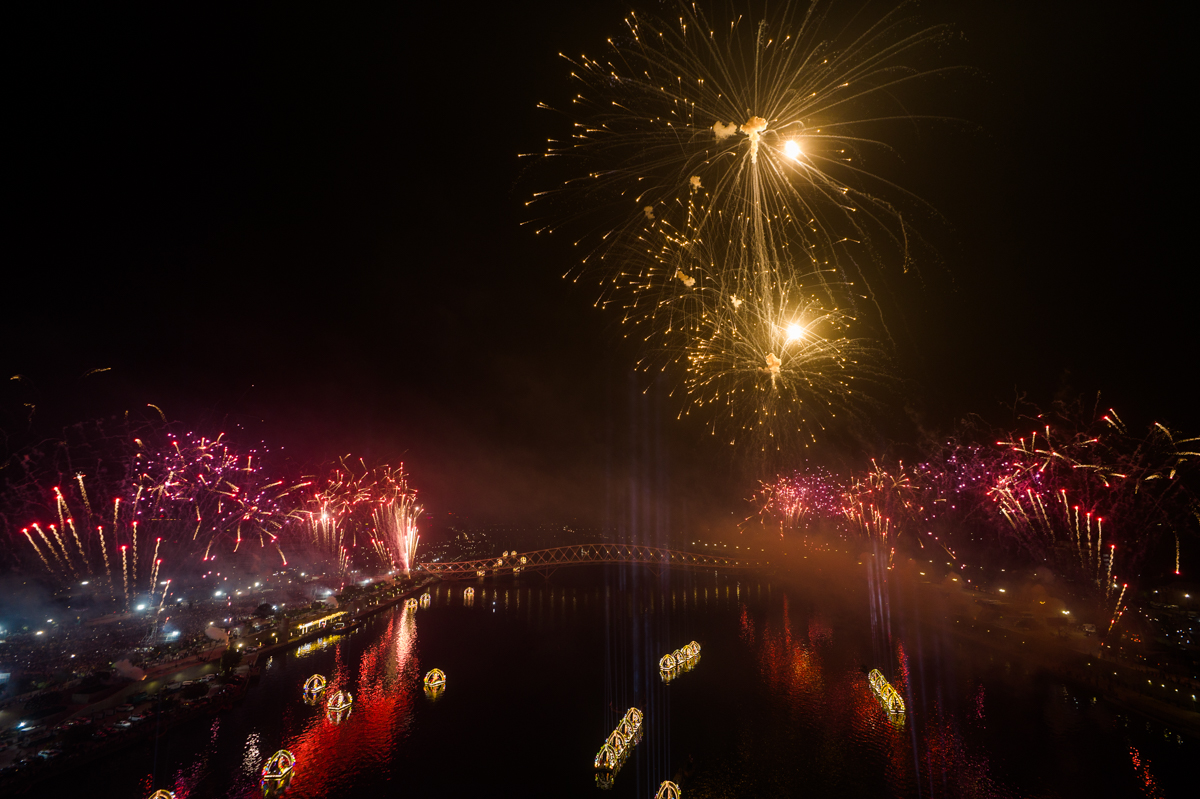 Fireworks at the end of the assembly