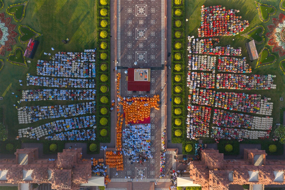 Aerial view of the assembly